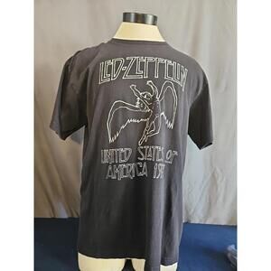 Led Zepplin Band Promo Tee Black United States Of America 1977 Large